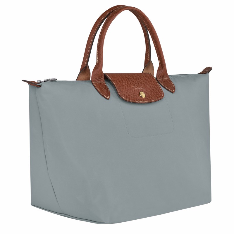 Grey Longchamp Le Pliage Original M Handbag - Recycled canvas UK | L1623089P80