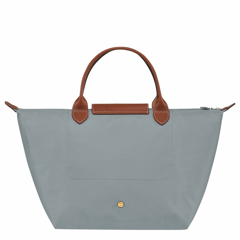 Grey Longchamp Le Pliage Original M Handbag - Recycled canvas UK | L1623089P80