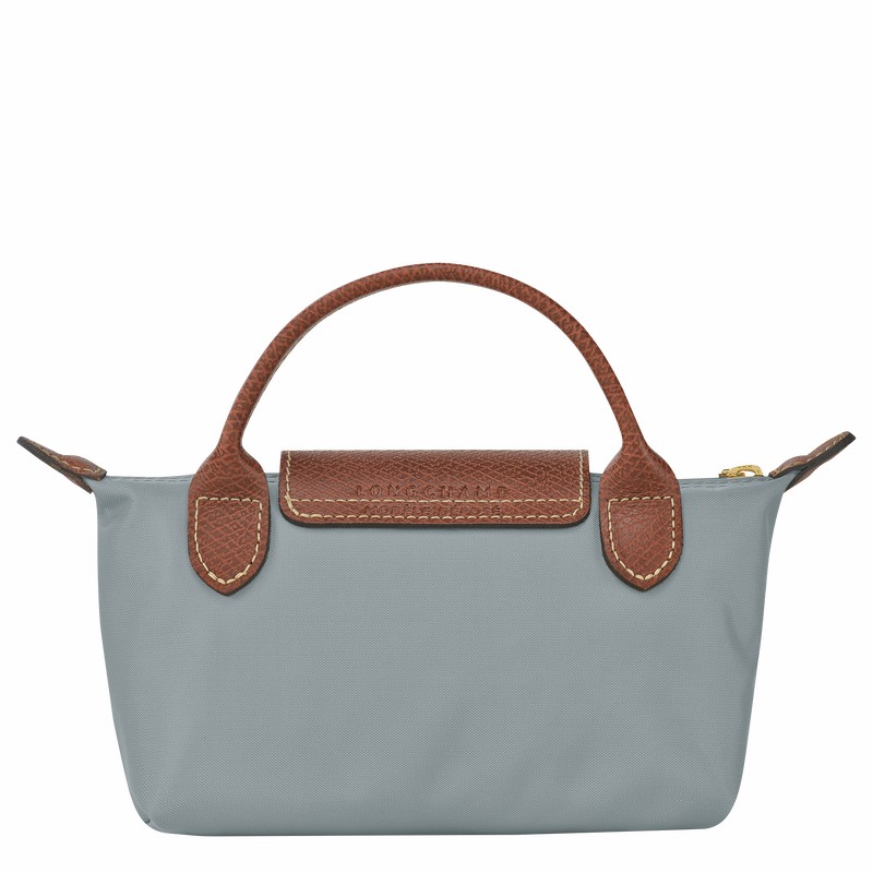 Grey Longchamp Le Pliage Original Pouch with handle - Recycled canvas UK | 34175089P80-