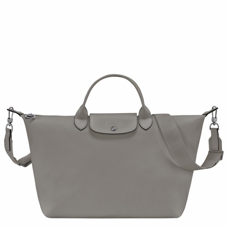 Grey Longchamp Le Pliage Xtra L Handbag - Leather UK | 10201987P55