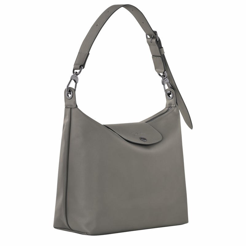 Grey Longchamp Le Pliage Xtra M Hobo bag - Leather UK | 10189987P55