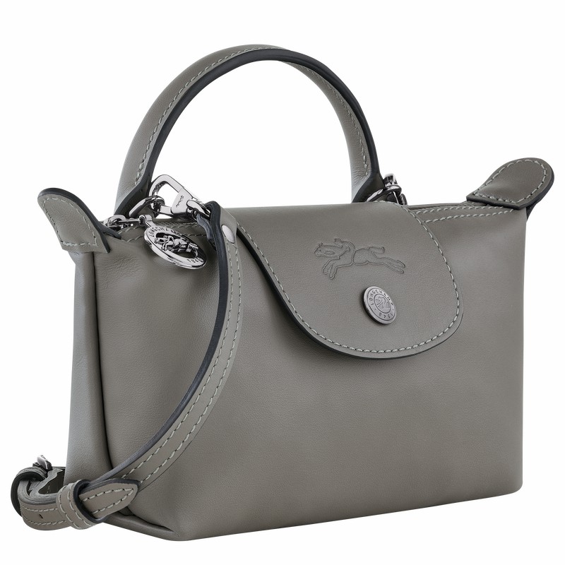 Grey Longchamp Le Pliage Xtra XS Pouch - Leather UK | 34205987P55