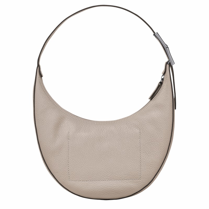 Grey Longchamp Le Roseau Essential M Hobo bag - Leather UK | 10218968266