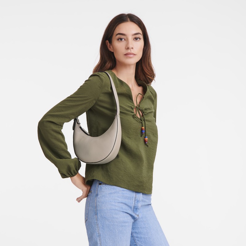 Grey Longchamp Le Roseau Essential S Hobo bag - Leather UK | 10217968266