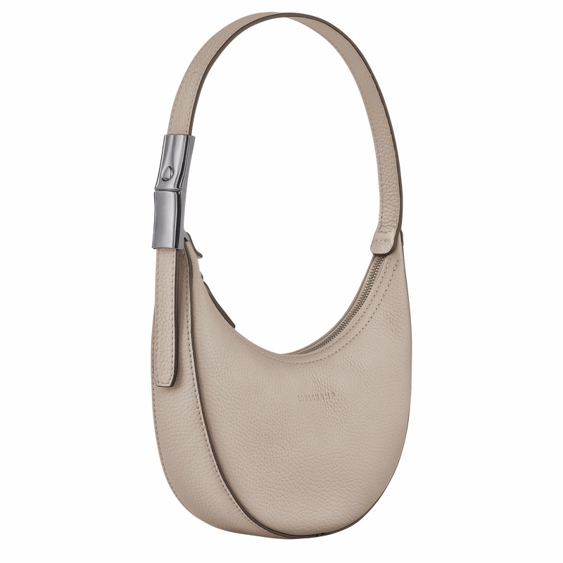 Grey Longchamp Le Roseau Essential S Hobo bag - Leather UK | 10217968266