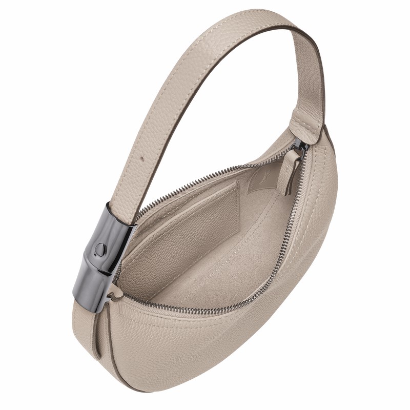 Grey Longchamp Le Roseau Essential S Hobo bag - Leather UK | 10217968266