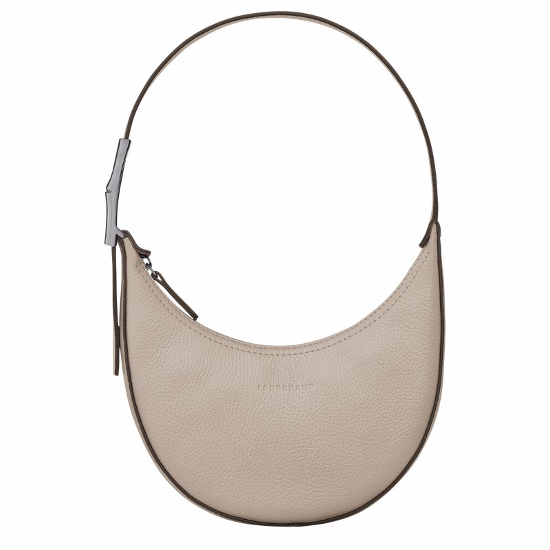 Grey Longchamp Le Roseau Essential S Hobo bag - Leather UK | 10217968266