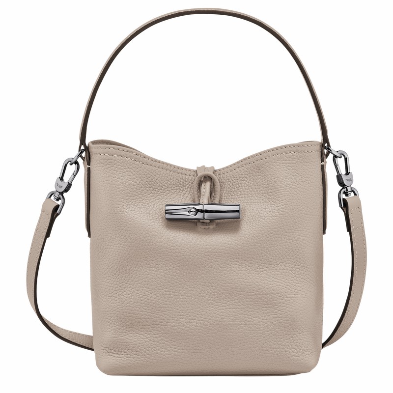 Grey Longchamp Le Roseau Essential XS Bucket bag - Leather UK | 10159968266