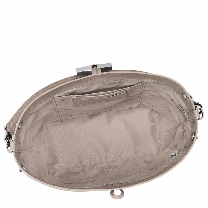 Grey Longchamp Le Roseau M Shoulder bag - Leather UK | 10281HFP266