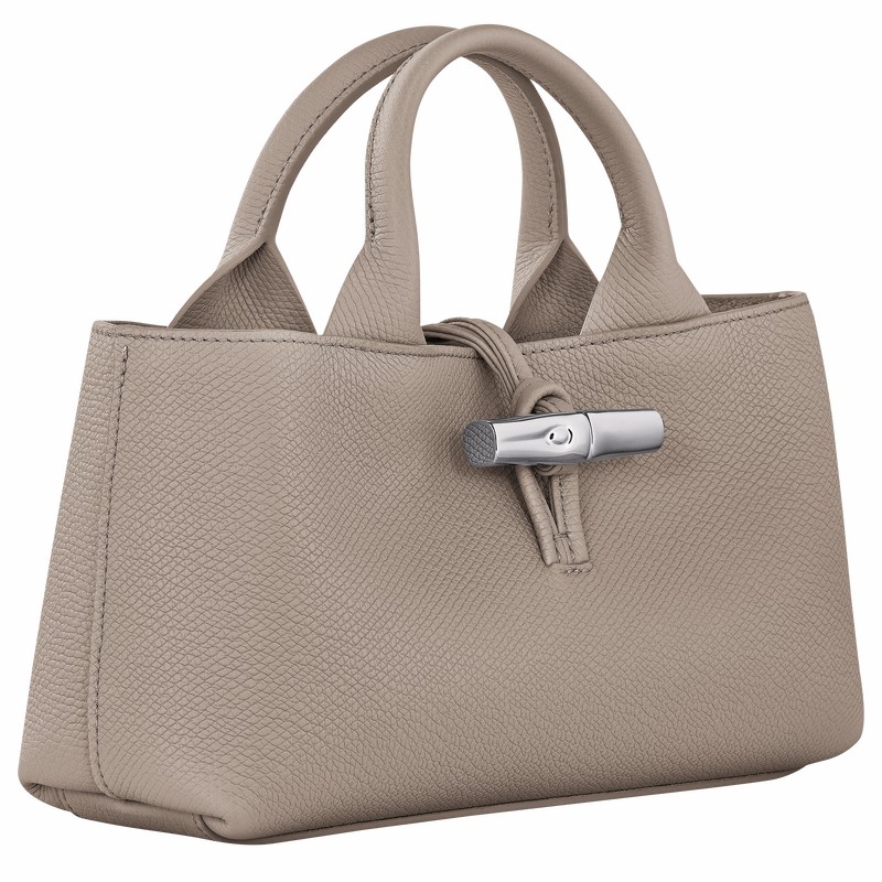 Grey Longchamp Le Roseau S Handbag - Leather UK | 10280HFP266