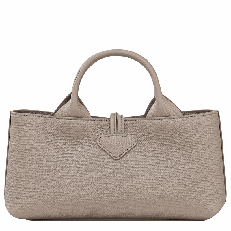 Grey Longchamp Le Roseau S Handbag - Leather UK | 10280HFP266