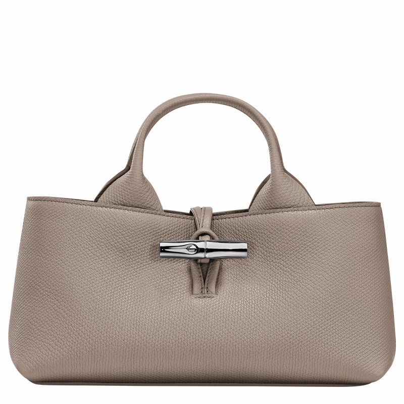 Grey Longchamp Le Roseau S Handbag - Leather UK | 10280HFP266