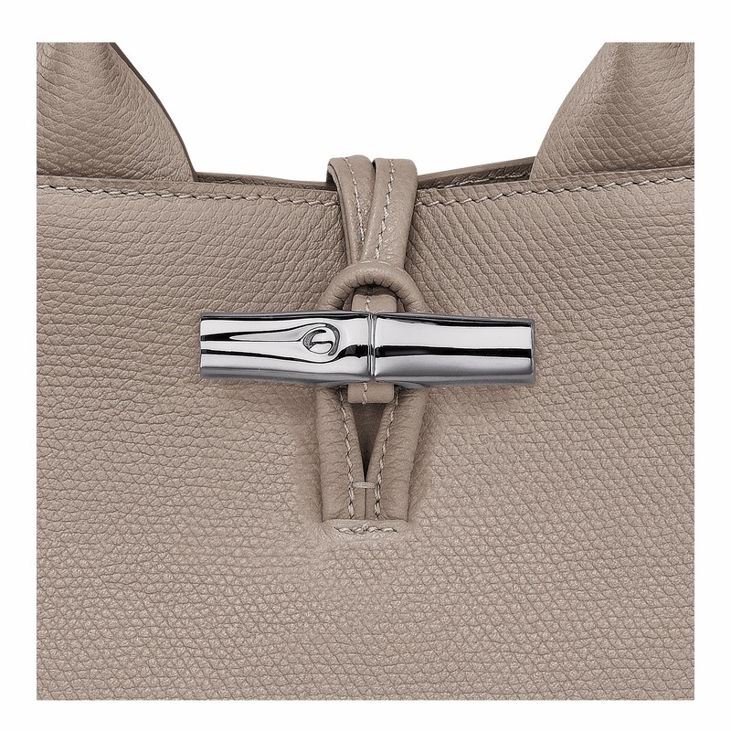 Grey Longchamp Le Roseau S Handbag - Leather UK | 10273HFP266