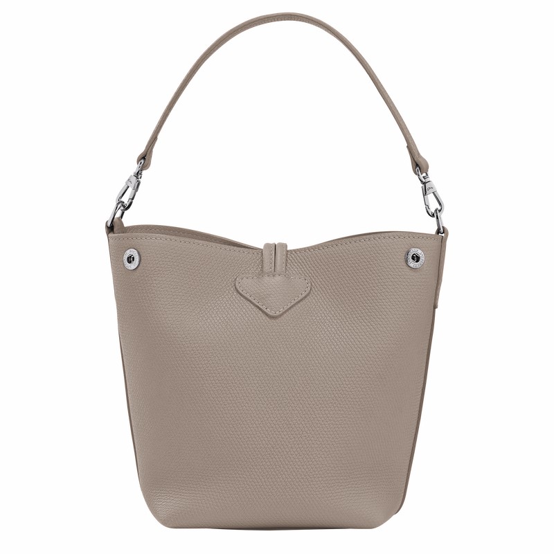 Grey Longchamp Le Roseau XS Bucket bag - Leather UK | 10279HFP266