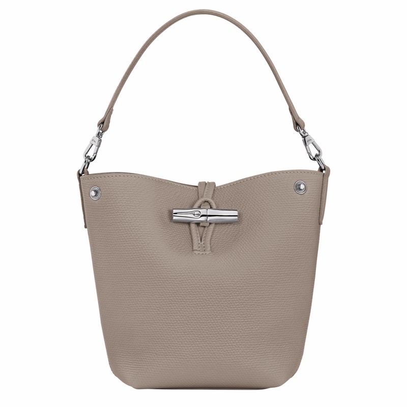 Grey Longchamp Le Roseau XS Bucket bag - Leather UK | 10279HFP266