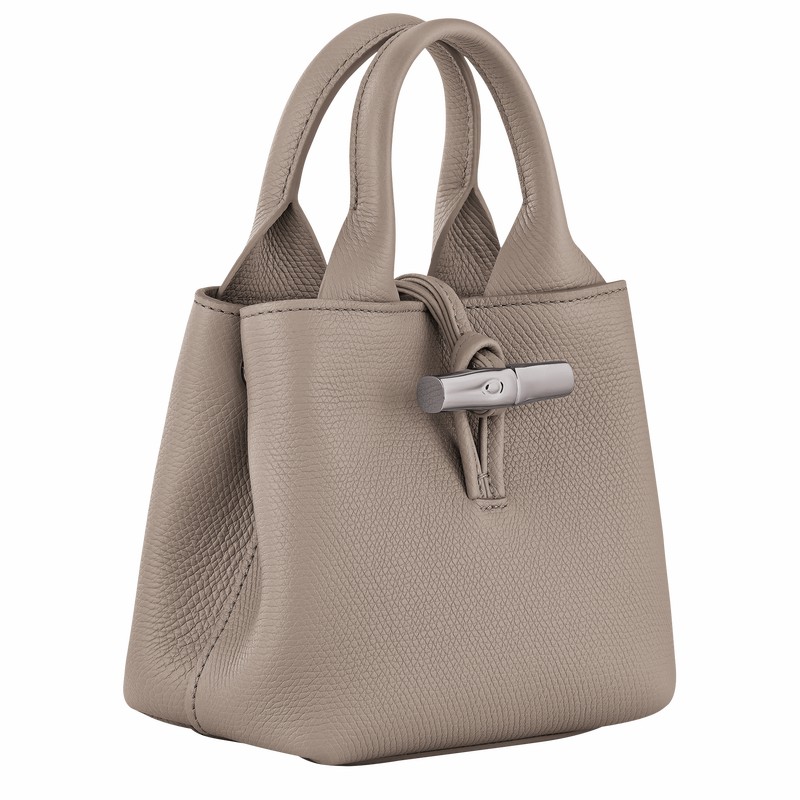 Grey Longchamp Le Roseau XS Handbag - Leather UK | 10278HFP266