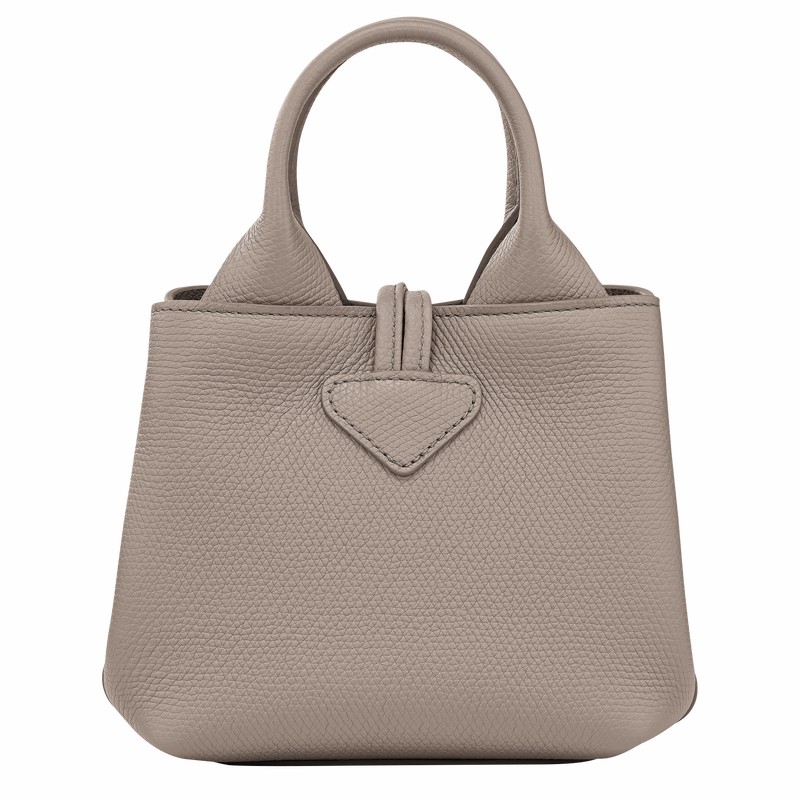 Grey Longchamp Le Roseau XS Handbag - Leather UK | 10278HFP266