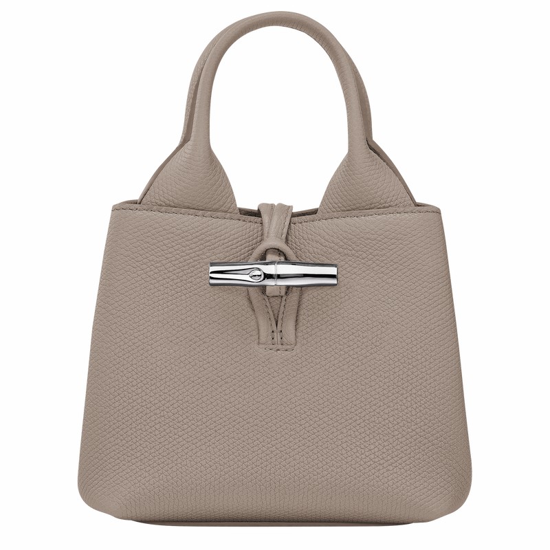 Grey Longchamp Le Roseau XS Handbag - Leather UK | 10278HFP266