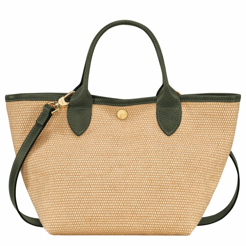 Khaki Longchamp Le Panier Pliage S Basket bag - Canvas UK | 10144HZB292