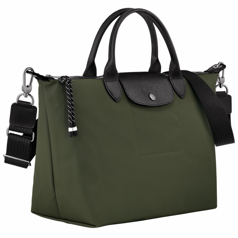 Khaki Longchamp Le Pliage Energy L Handbag - Recycled canvas UK | L1515HSR892