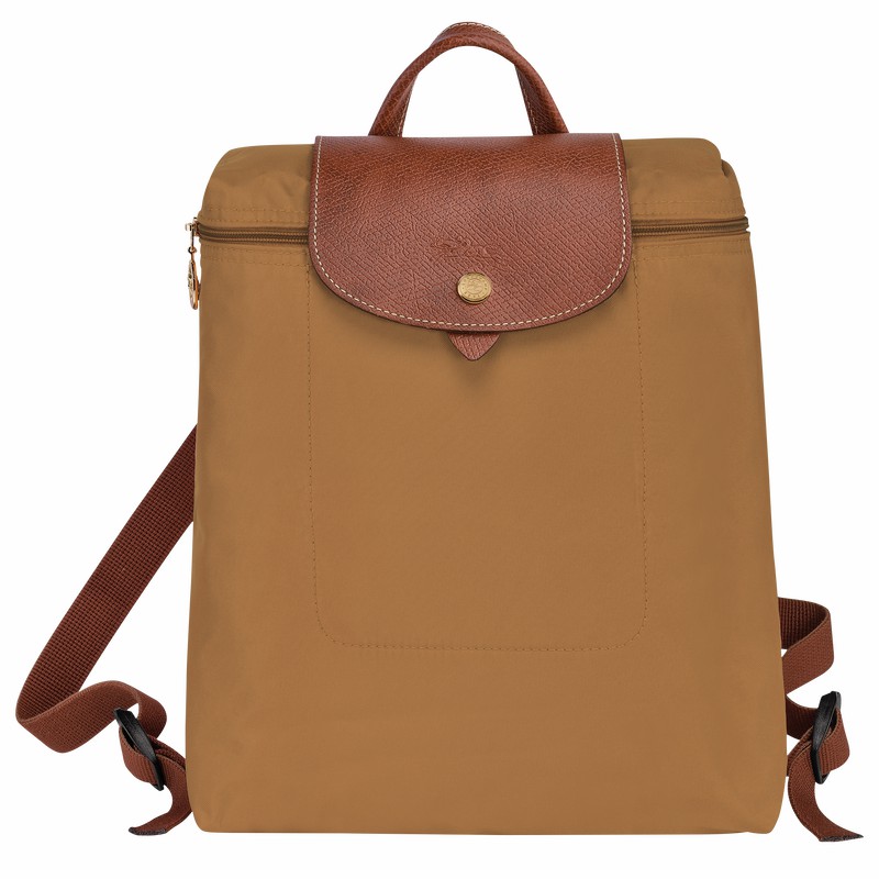 Khaki Longchamp Le Pliage Original M Backpack - Recycled canvas UK | L1699089P86-