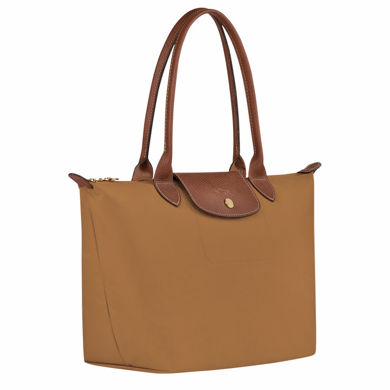 Khaki Longchamp Le Pliage Original M Tote bag - Recycled canvas UK | L2605089P86