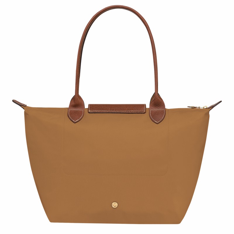 Khaki Longchamp Le Pliage Original M Tote bag - Recycled canvas UK | L2605089P86