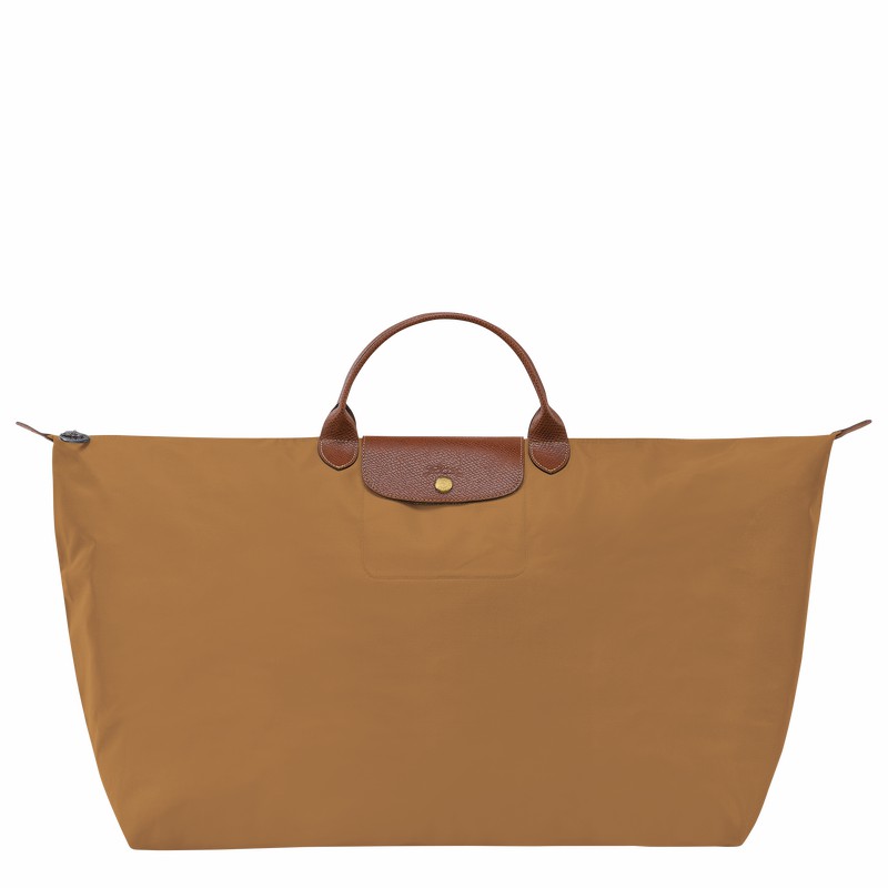 Khaki Longchamp Le Pliage Original M Travel bag - Recycled canvas UK | L1625089P86