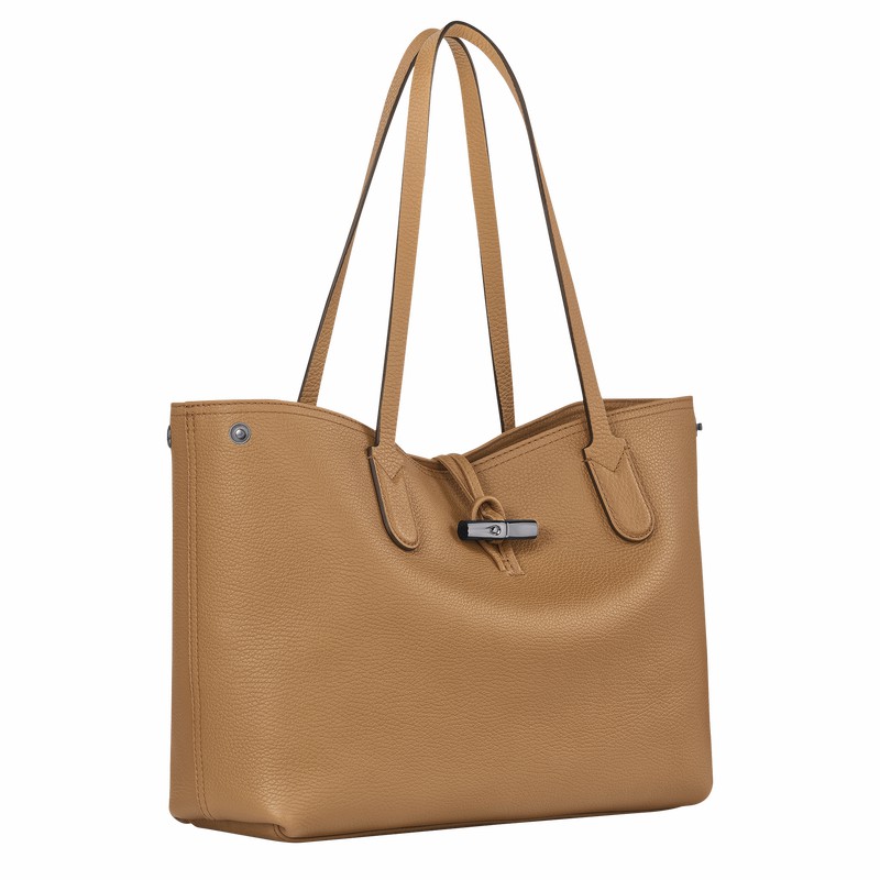 Khaki Longchamp Le Roseau Essential L Tote bag - Leather UK | L2686968026