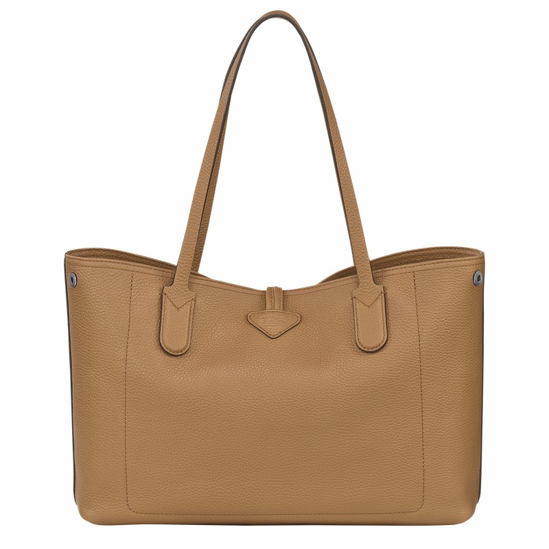 Khaki Longchamp Le Roseau Essential L Tote bag - Leather UK | L2686968026