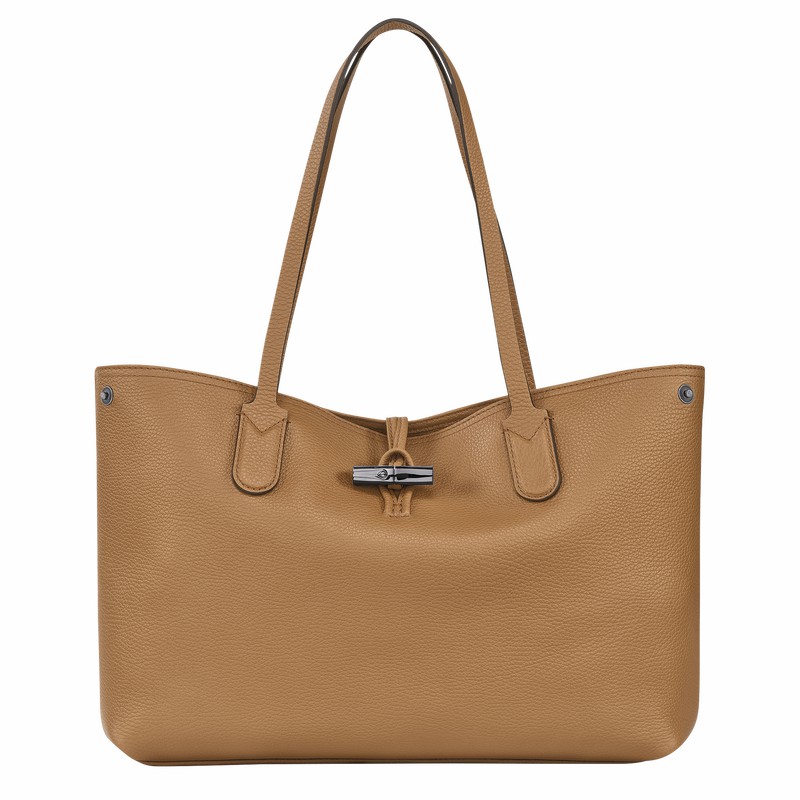 Khaki Longchamp Le Roseau Essential L Tote bag - Leather UK | L2686968026