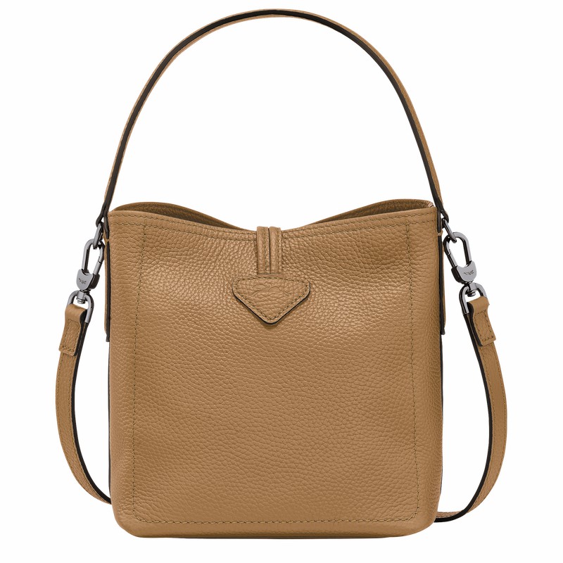 Khaki Longchamp Le Roseau Essential XS Bucket bag - Leather UK | 10159968026