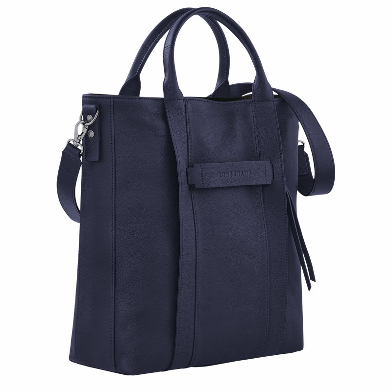 Navy Longchamp 3D L Tote bag - Leather UK | 20052HCV645