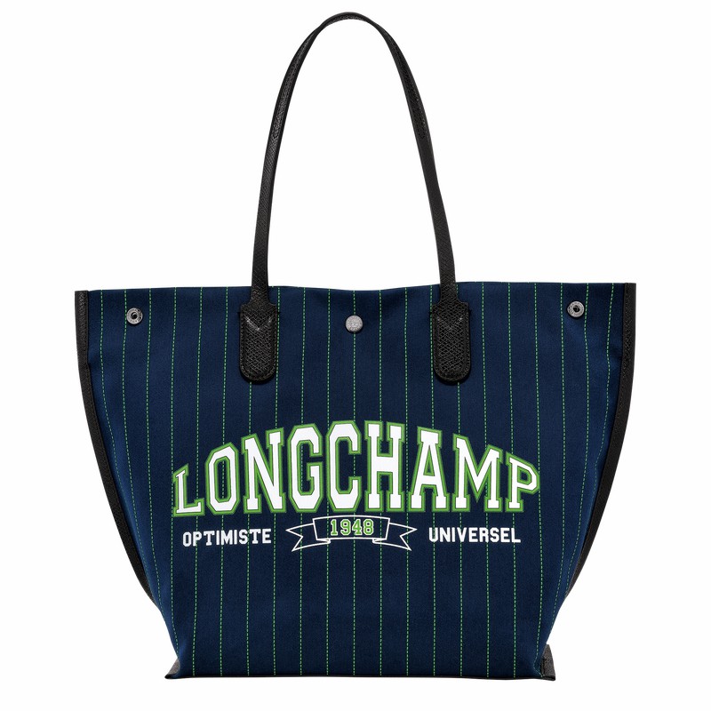 Navy Longchamp Essential Tote bag - Canvas UK | 10090HFD006