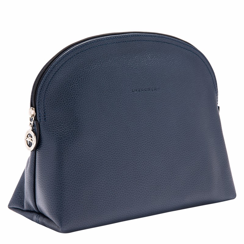 Navy Longchamp Le FOULONNÉ Toiletry case - Leather UK | L1047021556-