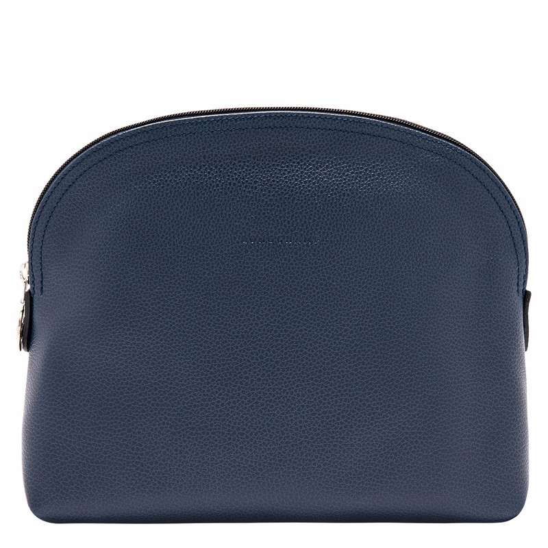 Navy Longchamp Le FOULONNÉ Toiletry case - Leather UK | L1047021556-