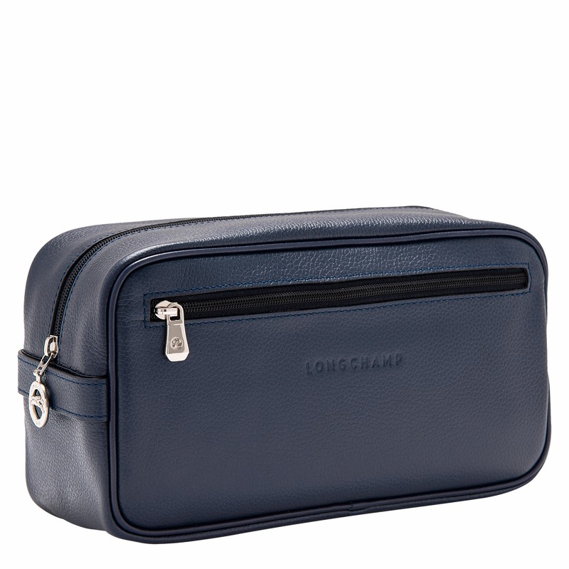 Navy Longchamp Le FOULONNÉ Toiletry case - Leather UK | L1034021556-