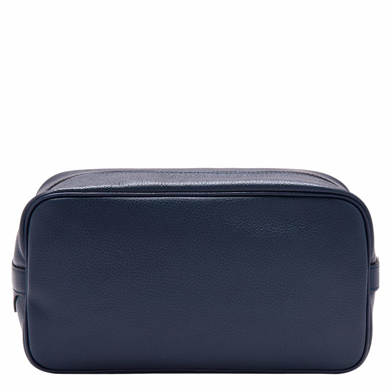 Navy Longchamp Le FOULONNÉ Toiletry case - Leather UK | L1034021556