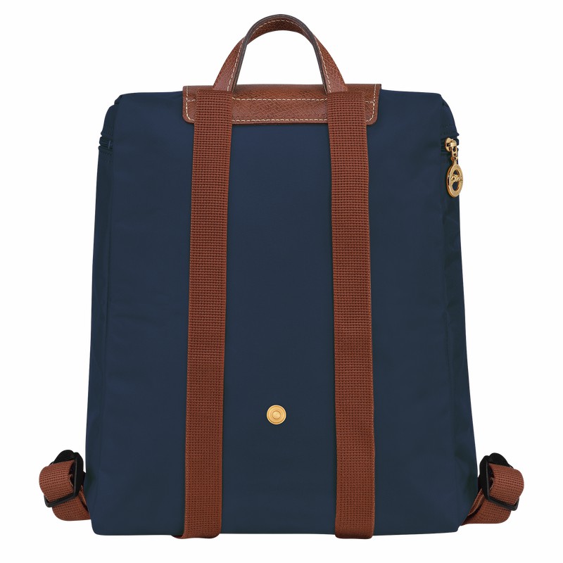 Navy Longchamp Le Pliage Original M Backpack - Recycled canvas UK | L1699089P68-