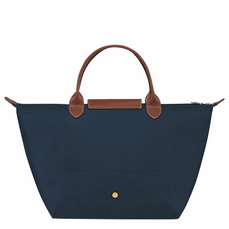 Navy Longchamp Le Pliage Original M Handbag - Recycled canvas UK | L1623089P68