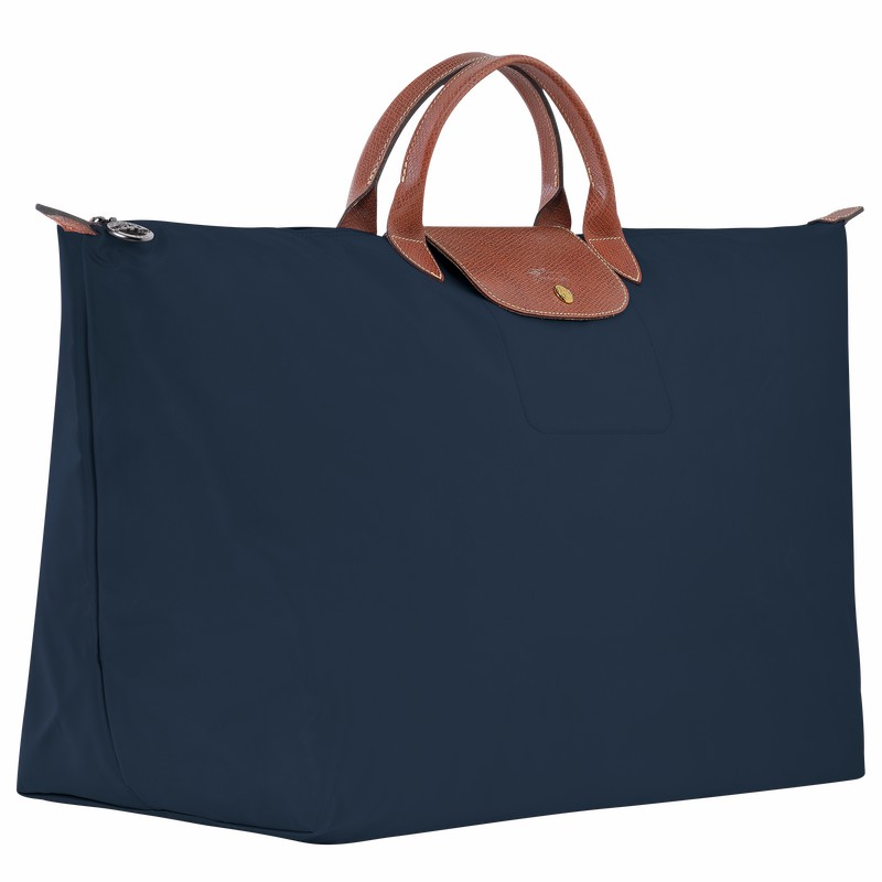 Navy Longchamp Le Pliage Original M Travel bag - Recycled canvas UK | L1625089P68