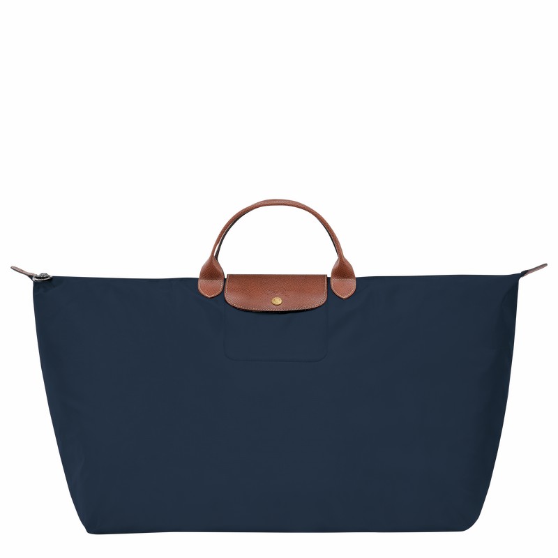 Navy Longchamp Le Pliage Original M Travel bag - Recycled canvas UK | L1625089P68