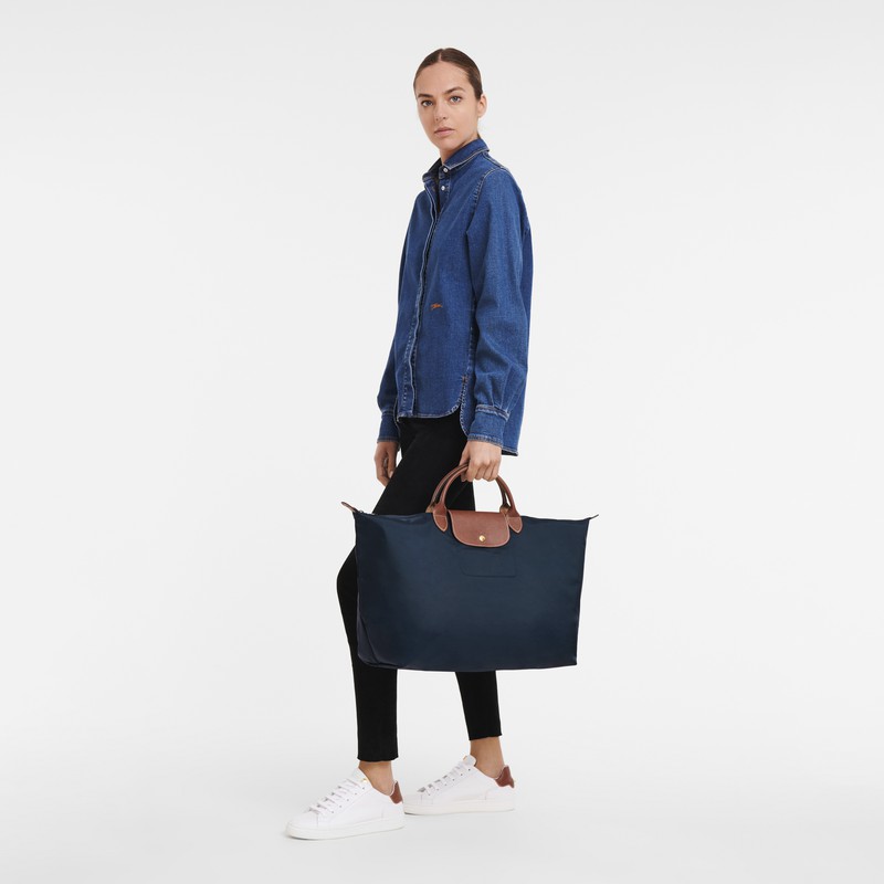 Navy Longchamp Le Pliage Original S Travel bag - Recycled canvas UK | L1624089P68-