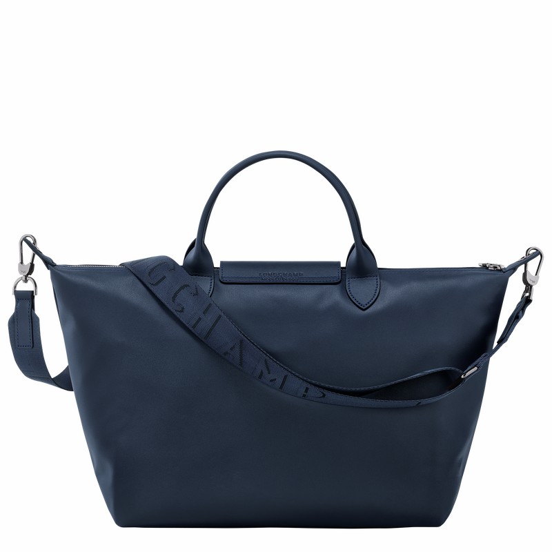 Navy Longchamp Le Pliage Xtra L Handbag - Leather UK | 10201987556-