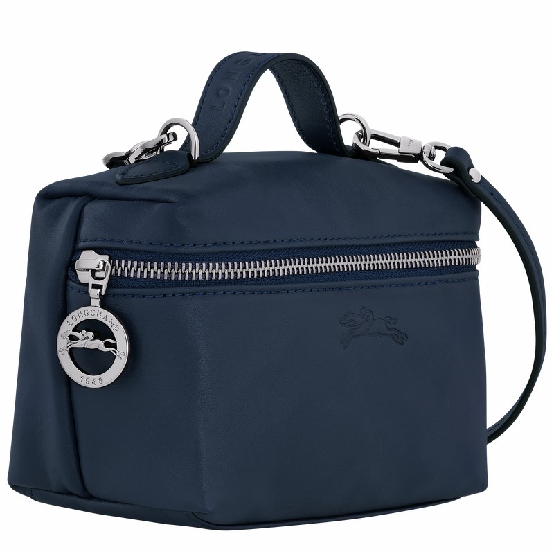 Navy Longchamp Le Pliage Xtra XS Vanity - Leather UK | 10187987556