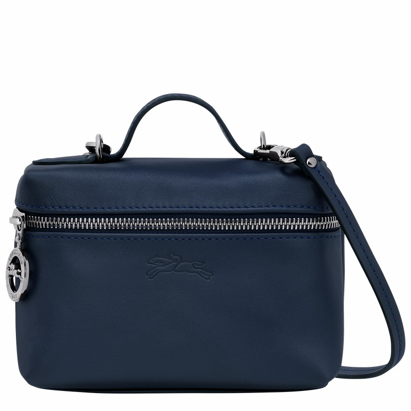 Navy Longchamp Le Pliage Xtra XS Vanity - Leather UK | 10187987556