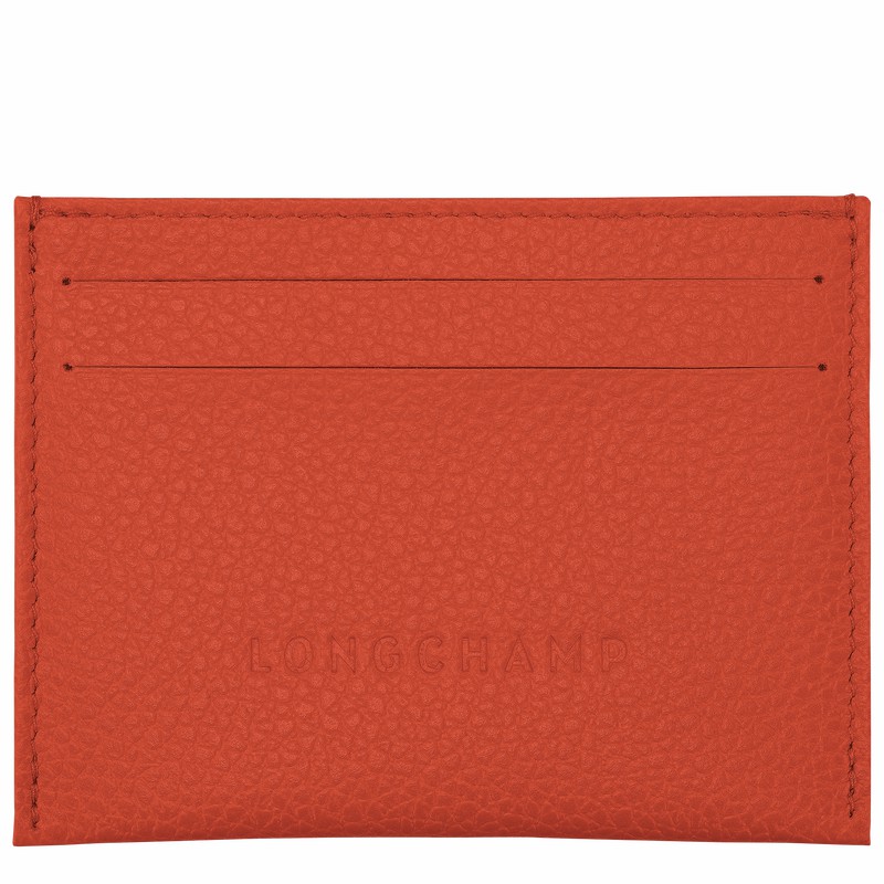 Orange Longchamp Le FOULONNÉ Cardholder - Leather UK | L3218021685-