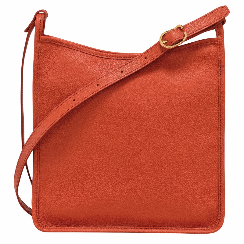 Orange Longchamp Le FOULONNÉ M Crossbody bag - Leather UK | 10140021685