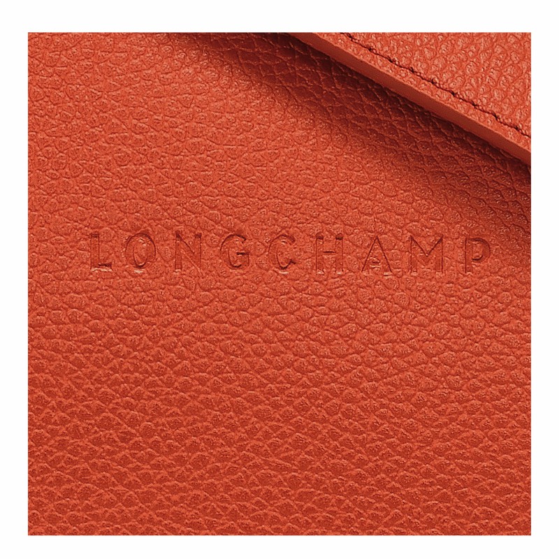 Orange Longchamp Le FOULONNÉ M Crossbody bag - Leather UK | 10140021685