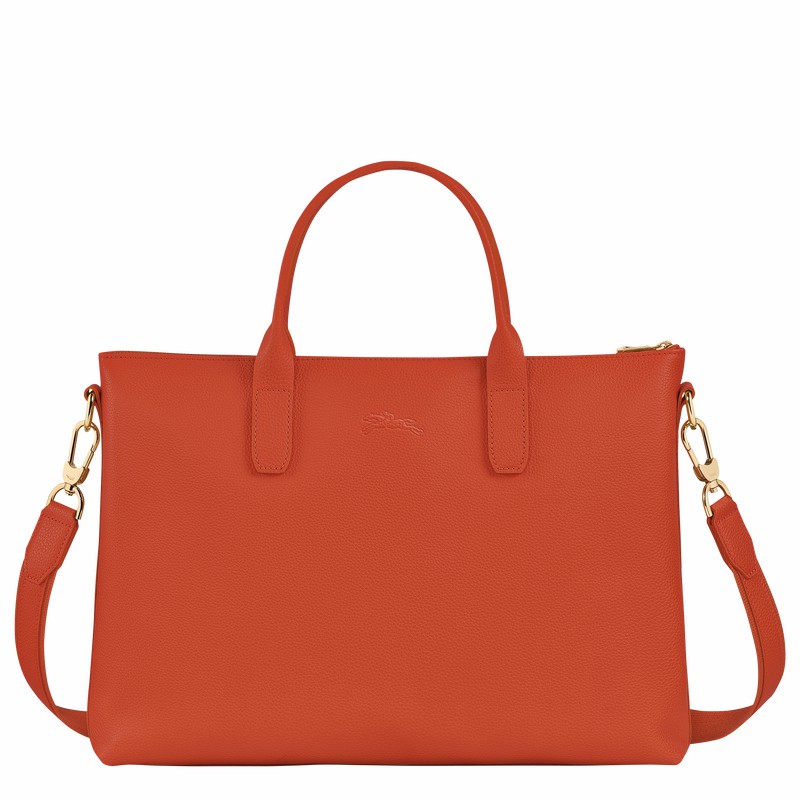 Orange Longchamp Le FOULONNÉ S Briefcase - Leather UK | 20032021685-